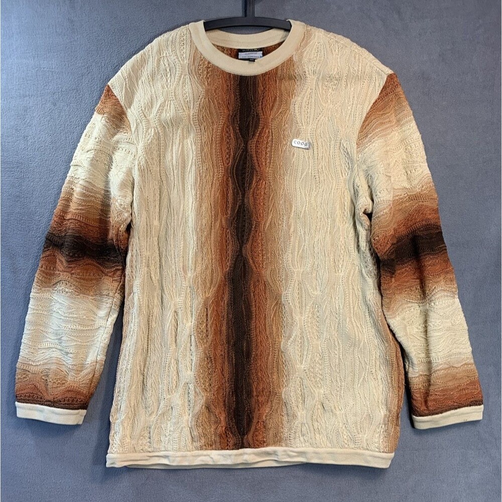 Vintage COOGI Australia Basics 3D Knit Sweater Mens 2XT Mercerised Cotton